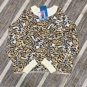 Rachel Comey Black, Yellow, and Cream Patterned Sweater